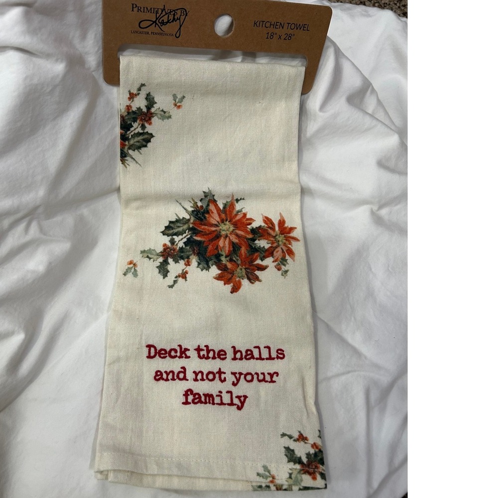 Primitives‎ by Kathy Kitchen Towel Deck the Halls Tea Towel #141
